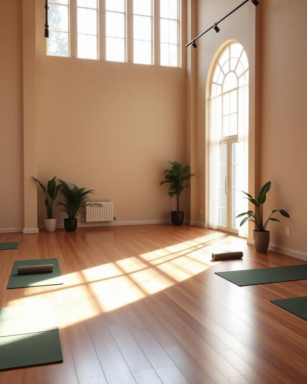Boutique yoga studio atmosphere